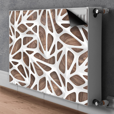 Magnet decorativ pentru calorifer Plasă albă pe lemn