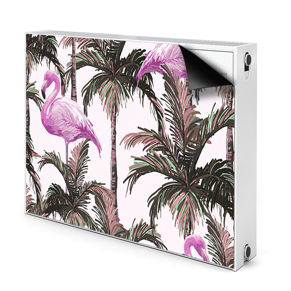 Magnet decorativ pentru calorifer Flamingos în palmieri