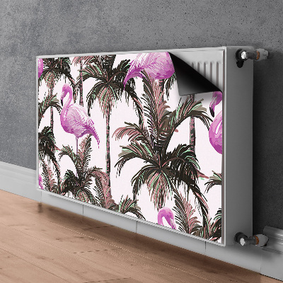 Magnet decorativ pentru calorifer Flamingos în palmieri