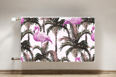 Magnet decorativ pentru calorifer Flamingos în palmieri