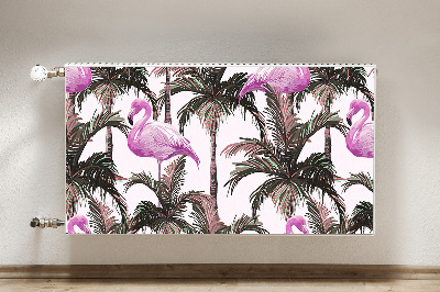 Magnet decorativ pentru calorifer Flamingos în palmieri