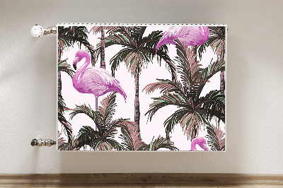 Magnet decorativ pentru calorifer Flamingos în palmieri