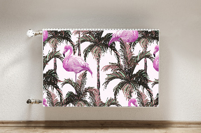 Magnet decorativ pentru calorifer Flamingos în palmieri