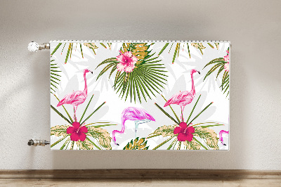 Magnet decorativ pentru calorifer Flamingos și flori