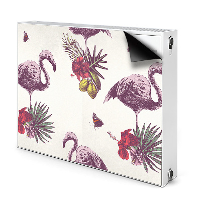 Magnet decorativ pentru calorifer Flamingos și hibiscus