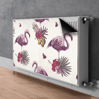 Magnet decorativ pentru calorifer Flamingos și hibiscus