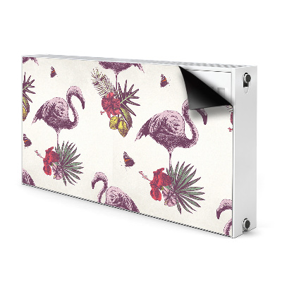 Magnet decorativ pentru calorifer Flamingos și hibiscus