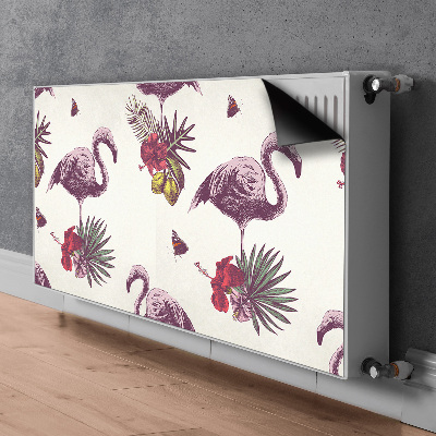 Magnet decorativ pentru calorifer Flamingos și hibiscus