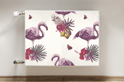 Magnet decorativ pentru calorifer Flamingos și hibiscus