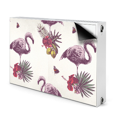 Magnet decorativ pentru calorifer Flamingos și hibiscus