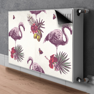 Magnet decorativ pentru calorifer Flamingos și hibiscus