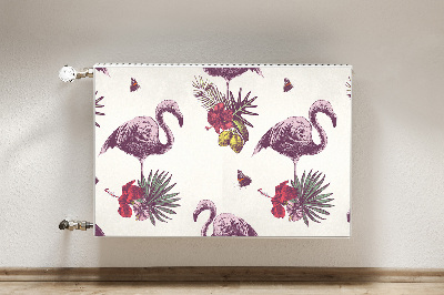 Magnet decorativ pentru calorifer Flamingos și hibiscus