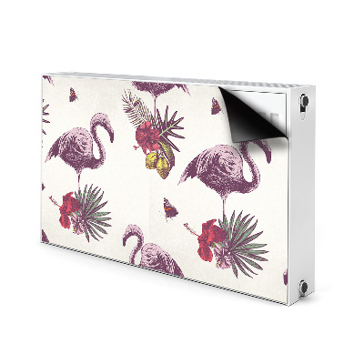 Magnet decorativ pentru calorifer Flamingos și hibiscus