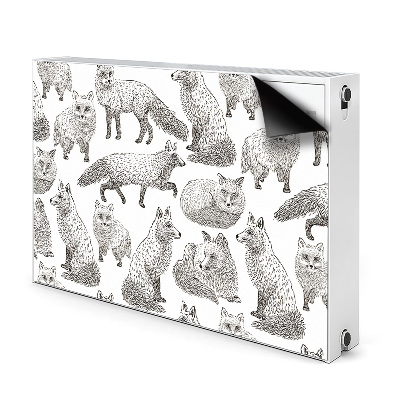 Magnet decorativ pentru calorifer Vulpi schițate
