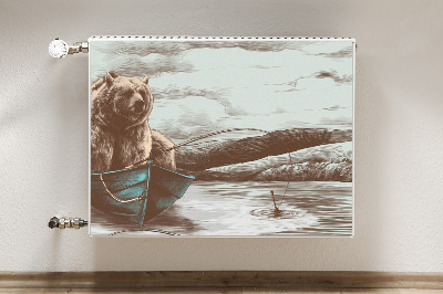 Magnet decorativ pentru calorifer Ursuleț de pluș în barcă