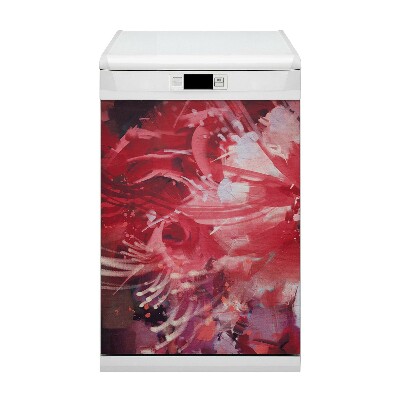 Magnet decorativ pentru mașina de spălat vase floare rosie