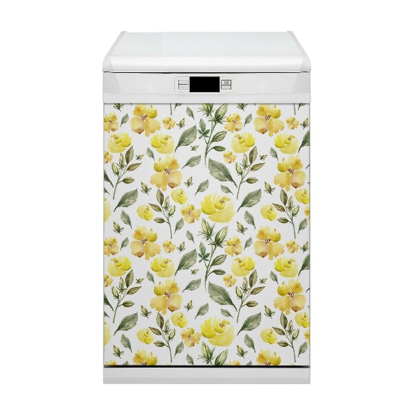 Magnet decorativ pentru mașina de spălat vase Flori galbene