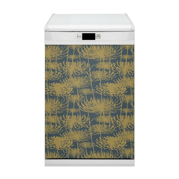 Magnet decorativ pentru mașina de spălat vase Flori de aur