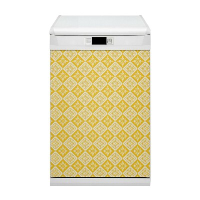 Magnet decorativ pentru mașina de spălat vase Model alb galben