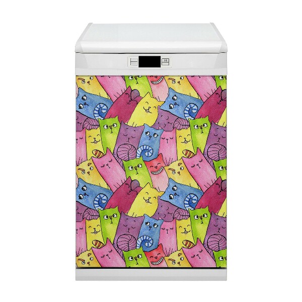 Magnet decorativ pentru mașina de spălat vase Pisici fericite