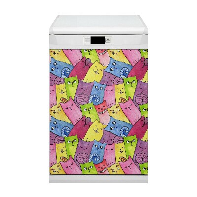 Magnet decorativ pentru mașina de spălat vase Pisici fericite