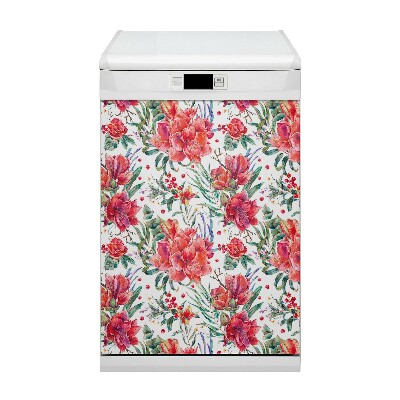 Magnet pentru masina de spalat vase Flori roșii