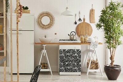 Magnet decorativ pentru mașina de spălat vase Frunze negre