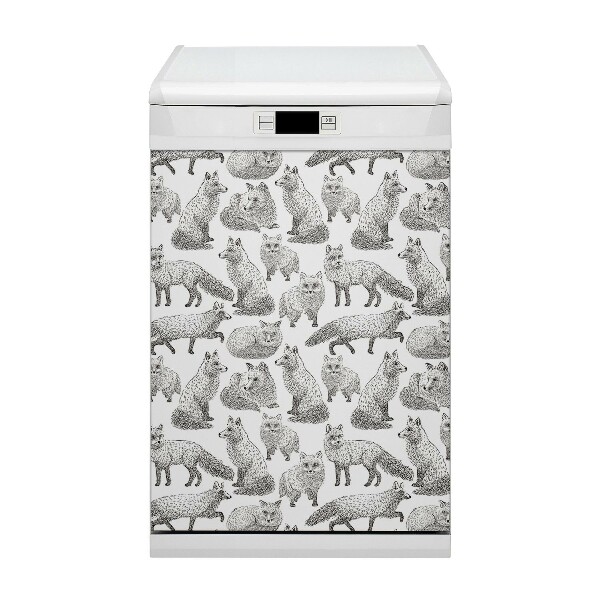 Magnet decorativ pentru mașina de spălat vase Vulpi schițate