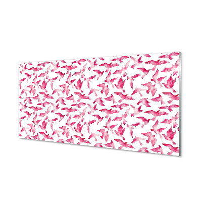 Tablouri acrilice păsări roz