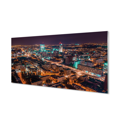 Tablouri acrilice Varșovia oraș noapte panoramă