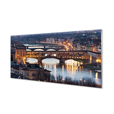 Tablouri acrilice Italia Poduri râu noapte