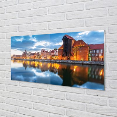 Tablouri acrilice clădiri fluviale Gdańsk