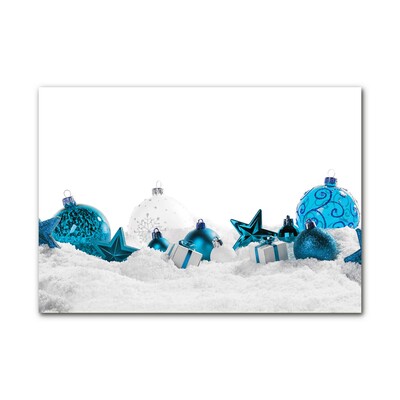 Tablou pe sticla acrilica Crăciun de Crăciun, ornamente de zăpadă