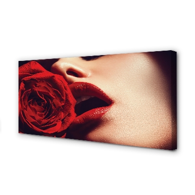 Tablouri canvas Rose femeie gura