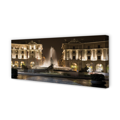 Tablouri canvas Roma Fântâna Piața de noapte