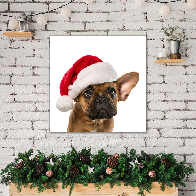 Tablou pe panza canvas Bulldog Christmas Dog