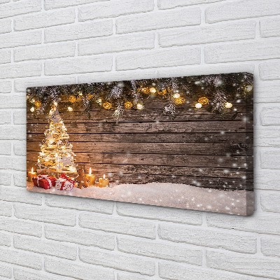 Tablouri canvas Crăciun decorare copac zăpadă