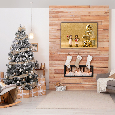 Tablou pe panza canvas Cadouri de Crăciun, îngeri, ornamente