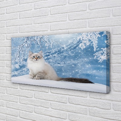 Tablouri canvas pisică de iarnă
