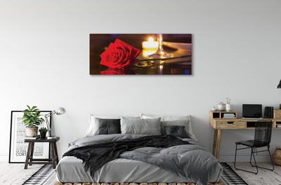 Tablouri canvas sticlă lumânare Rose