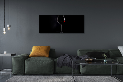 Tablouri canvas fundal negru cu un pahar de vin