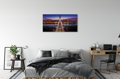 Tablouri canvas Varșovia pod râu panoramă