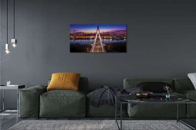 Tablouri canvas Varșovia pod râu panoramă