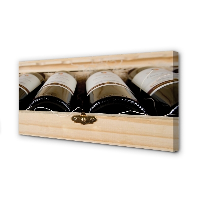 Tablouri canvas Sticle de vin într-o cutie
