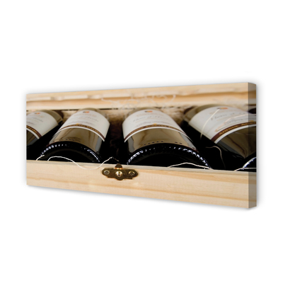 Tablouri canvas Sticle de vin într-o cutie