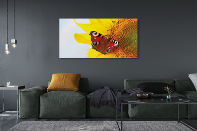 Tablouri canvas floarea-soarelui fluture