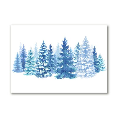 Tablou pe panza canvas Pomi de Crăciun, zăpadă, iarnă