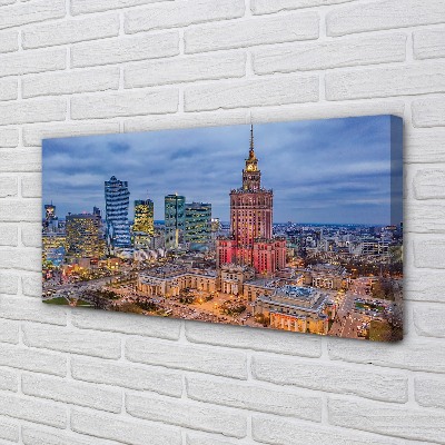 Tablouri canvas Varșovia Panorama apus de soare