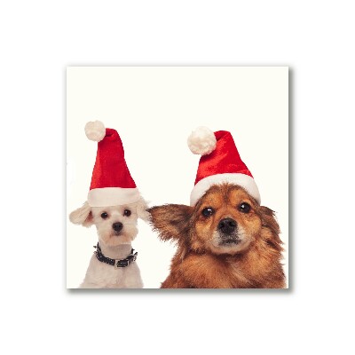 Tablou pe panza canvas Câini de Moș Crăciun Crăciun