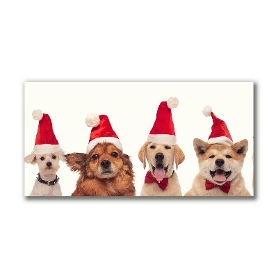 Tablou pe panza canvas Câini de Moș Crăciun Crăciun